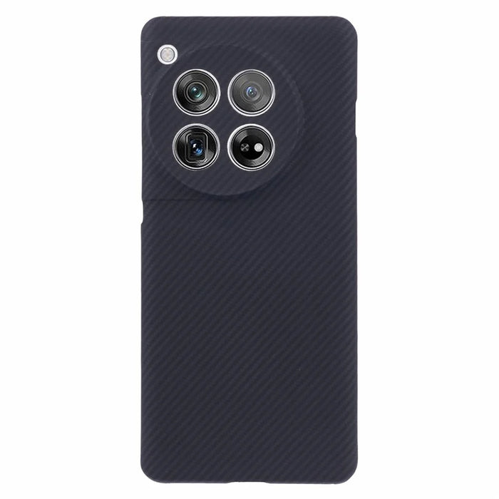 For OnePlus 12 5G Cell Phone Case 600D Fine Texture Aramid Fiber Cover (Precise Lens Hole) - Black - 1