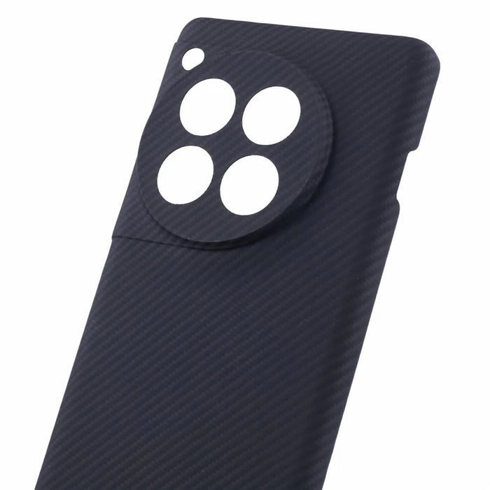 For OnePlus 12 5G Cell Phone Case 600D Fine Texture Aramid Fiber Cover (Precise Lens Hole) - Black - 6