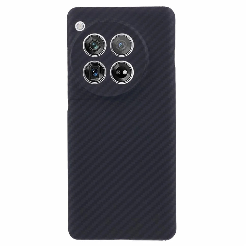 Cell Phone Case for OnePlus 12 5G 1500D Aramid Fiber Back Cover (Precise Lens Hole) - Black - 1