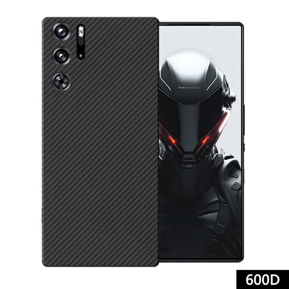 For ZTE nubia Red Magic 9 Pro 5G Case 600D Fine Texture Aramid Fiber Phone Cover (Precise Lens Hole) - Black - 1