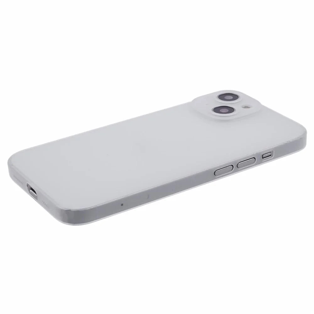 For iPhone 15 Ultra-Thin Case Hard PC Anti-Scratch Protective Phone Cover - White - 5