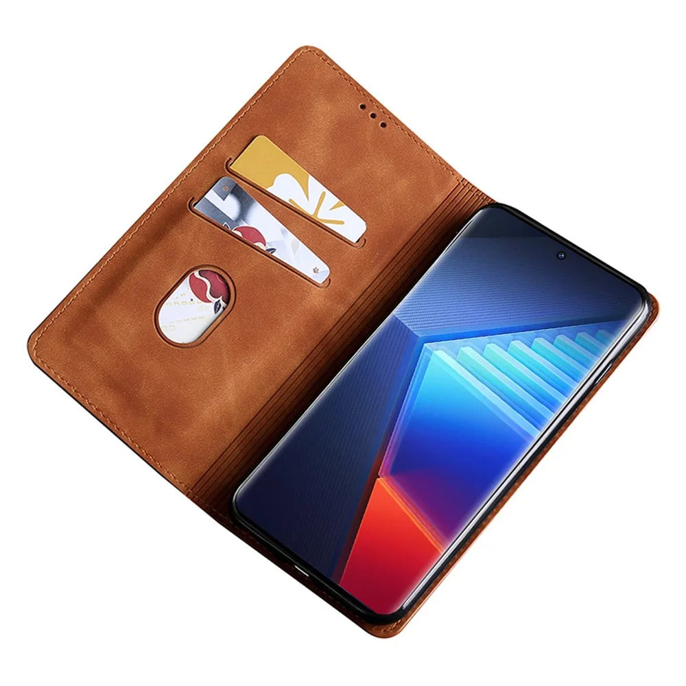 For vivo iQOO Z8x 5G / Y78t 5G Phone Case Card Holder Slots Leather Stand Flip Cover - Light Brown - 3
