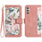 For Samsung Galaxy A55 5G Phone Leather Case Card Holder with Flower Pattern - Pink - 1