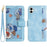 For Samsung Galaxy A05 4G Flower Leather Case with Card Holder Stand - Baby Blue - 1