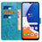 For Samsung Galaxy A35 5G Leather Case Wallet Phone Cover with Butterfly Pattern - Blue - 2