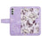 For Samsung Galaxy A35 5G Leather Stand Case Card Holder Flower Pattern - Light Purple - 5