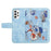For Samsung Galaxy A73 5G Leather Case Card Slots Phone Cover Flower Pattern - Baby Blue - 5