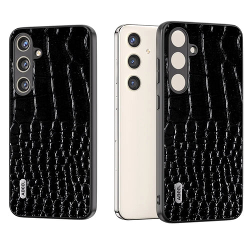 ABEEL For Samsung Galaxy S24 Crocodile Texture Phone Case Camera Protection Cover - Black - 1
