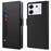 For Infinix Zero 30 5G Cell Phone Case PU Leather Folio Flip Cover with Mirror - Black - 1