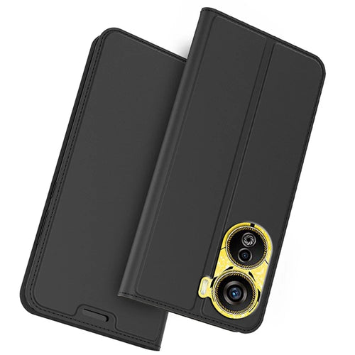 For ZTE nubia Neo 5G Case Card Slot PU Leather Protection Phone Cover - Black - 1