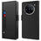 For vivo X100 Pro 5G Cell Phone Cases PU Leather Stand Cover with Mirror - Black - 1