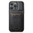 SUTENI H02 For iPhone 14 Pro Max Leather Case Waxy Texture Vertical Flip Card Holder Phone Cover - Black - 5