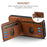 SUTENI H02 For iPhone 13 Pro 6.1 inch Case Vertical Flip Card Slots Waxy Texture Phone Protector - Brown - 3