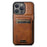 SUTENI H02 For iPhone 13 Pro 6.1 inch Case Vertical Flip Card Slots Waxy Texture Phone Protector - Brown - 5