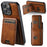 SUTENI H02 For iPhone 13 Pro 6.1 inch Case Vertical Flip Card Slots Waxy Texture Phone Protector - Brown - 6