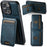 SUTENI H02 For iPhone 12 Pro 6.1 inch / 12 6.1 inch Waxy Texture Case Vertical Flip Card Slots Phone Protector - Blue - 6