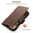 SUTENI J07 For iPhone 15 Pro Case Litchi Texture PU Leather Wallet Phone Shell Compatible with MagSafe - Brown - 4