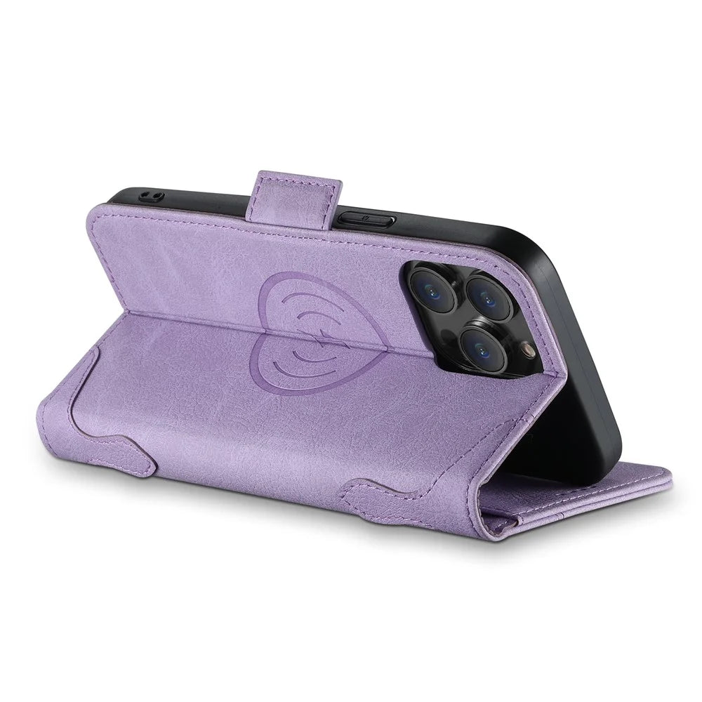 SUTENI J07 For iPhone 14 Pro Max Leather Case Scratch-resistant Litchi Texture Cover Compatible with MagSafe - Purple - 3