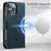 SUTENI J07 For iPhone 13 Pro Max 6.7 inch Leather Case Compatible with MagSafe Card Slots Phone Protector - Blue - 6