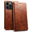 SUTENI For iPhone 15 Pro Case Anti-scratch PU Leather+TPU Cell Phone Wallet Cover - Khaki - 1