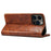 SUTENI For iPhone 15 Pro Case Anti-scratch PU Leather+TPU Cell Phone Wallet Cover - Khaki - 3