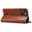 SUTENI For iPhone 15 Magnetic Case PU Leather+TPU Scratch-proof Stand Cell Phone Cover - Khaki - 3