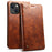 SUTENI For iPhone 15 Plus Magnetic Case Drop-resistant PU Leather Card Holder Phone Protector - Khaki - 1