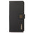 KHAZNEH For OnePlus 12 5G Cell Phone Case Genuine Cow Leather+TPU RFID Blocking Stand Cover - Black - 7