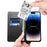 SUTENI for iPhone 15 Calf Texture Leather Case Wallet Magnetic Closure - Black - 2
