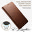 SUTENI for iPhone 15 Pro Leather Phone Case Calf Texture Wallet Stand - Brown - 4