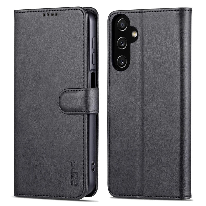 AZNS For Samsung Galaxy A35 5G Leather Phone Case Wallet Flip Phone Cover - Black - 1