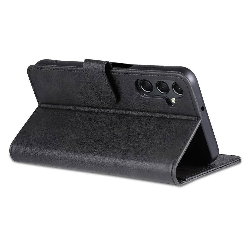 AZNS For Samsung Galaxy A35 5G Leather Phone Case Wallet Flip Phone Cover - Black - 4