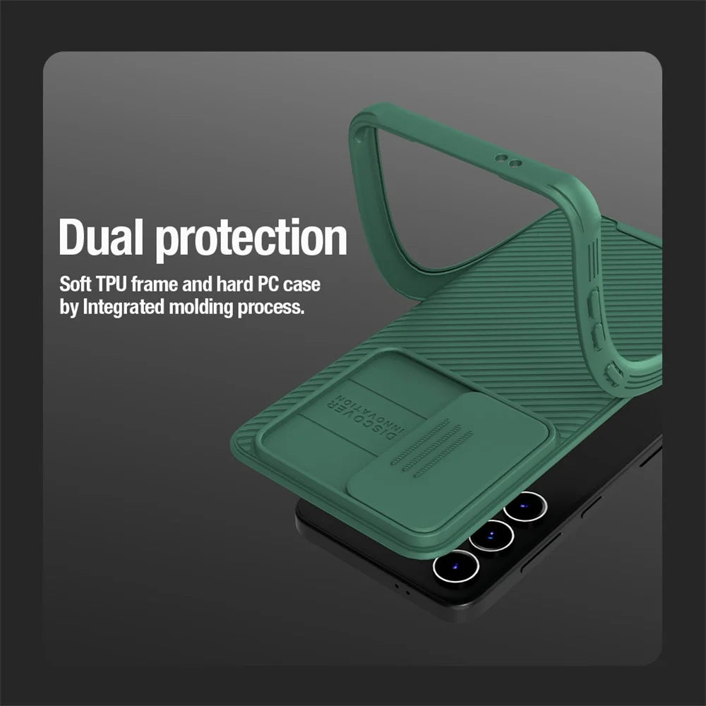 NILLKIN CamShield Pro Case for 	Samsung Galaxy S24+ Magnetic Phone Cover with Slide Camera Lid - Green - 4