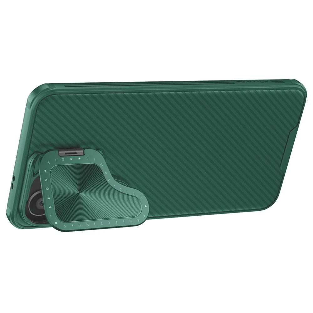 NILLKIN CamShield Prop Magnetic Series for Samsung Galaxy S24 Phone Case Lens Cover Kickstand Back Shell - Green - 2