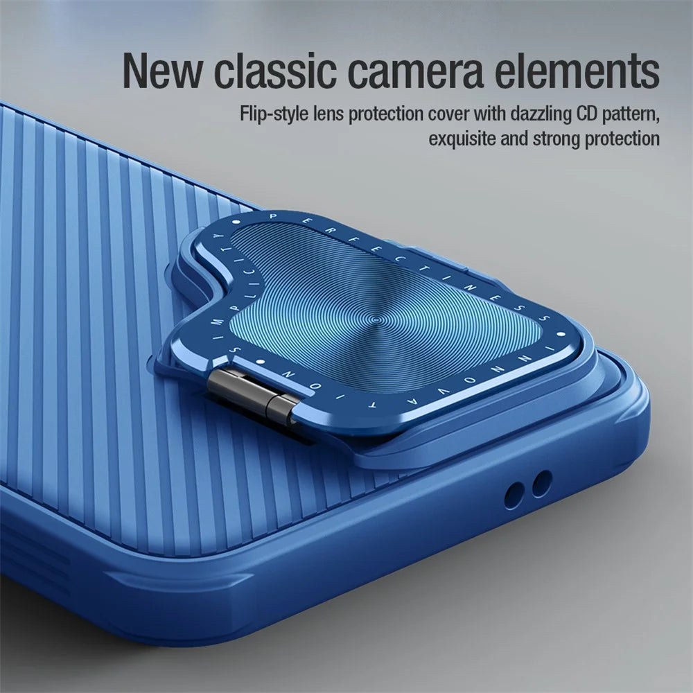 NILLKIN CamShield Prop Magnetic Series for Samsung Galaxy S24+ Case PC+TPU Kickstand Phone Protector - Blue - 6