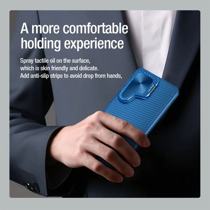 NILLKIN CamShield Prop Magnetic Series for Samsung Galaxy S24+ Case PC+TPU Kickstand Phone Protector - Blue - 7