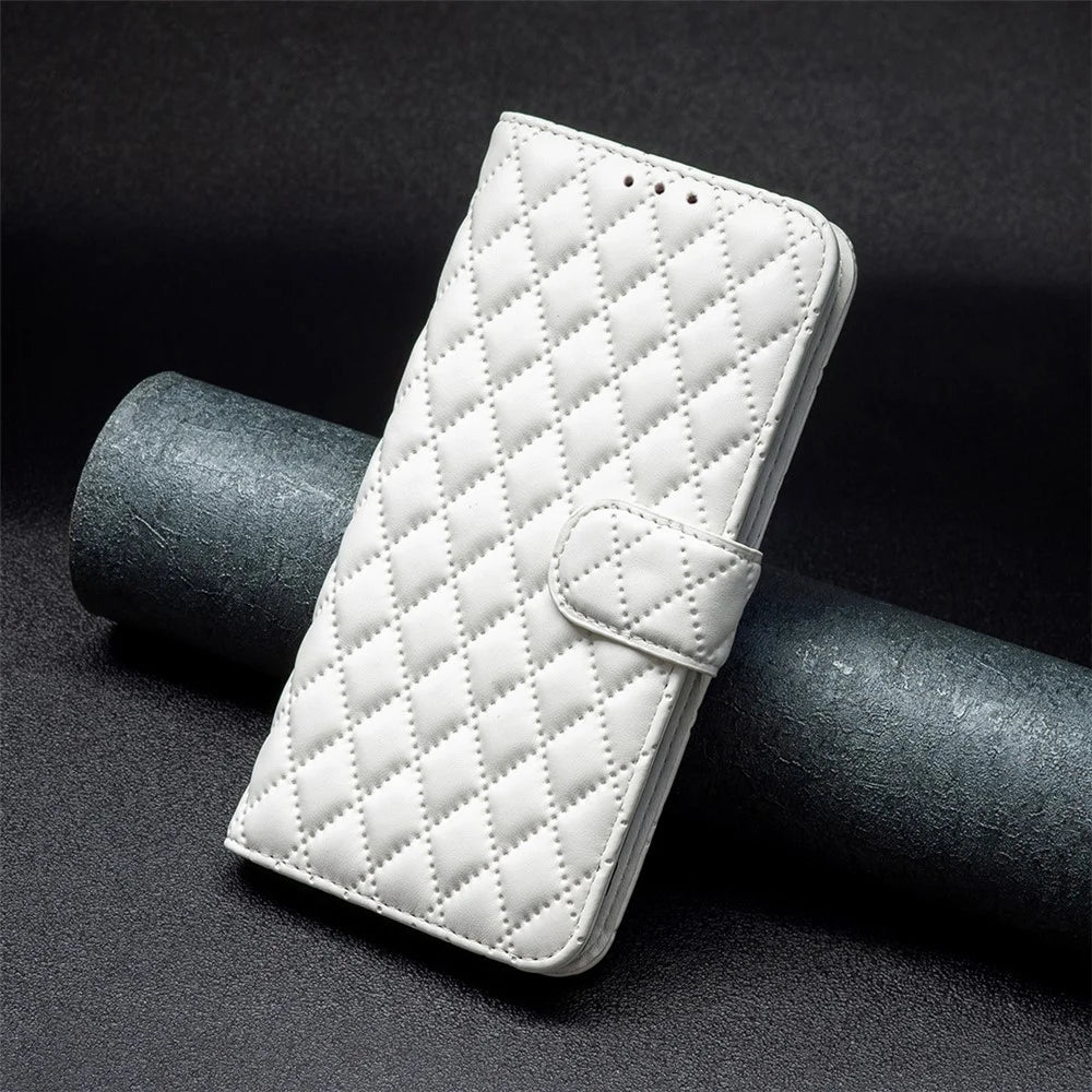 BINFEN COLOR BF Style-14 For OnePlus 12 5G Case Stand PU Leather Wallet Flip Cover Protector - White - 6