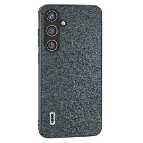 ABEEL For Samsung Galaxy S24+ Case Genuine Cow Leather+PC Scratch-resistant Smart Phone Shell  - Green - 1