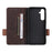 For Samsung Galaxy A35 5G Case Anti-scratch Hardware Decor Leather Phone Stand Cover - Coffee - 5