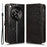 For OnePlus Open / Oppo Find N3 5G Case Imprint Anti-scratch PU Leather Phone Wallet Cover - Black - 1