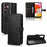 For Samsung Galaxy A15 4G / A15 5G Case Dot Imprinted Leather Shockproof Phone Stand Cover - Black - 7