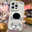 For iPhone 15 Pro Phone Case PC Astronaut Kickstand Silicone Cover - White - 2