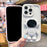 For iPhone 15 Pro Phone Case PC Astronaut Kickstand Silicone Cover - White - 4
