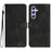 YX0030 For Samsung Galaxy A55 5G Smile Pattern Wallet Case PU Leather Protective Cover - Black - 1