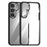 For Samsung Galaxy S24 Clear Case Metal  Lens Frame Protective Phone Cover - Black - 1