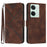 For OnePlus Ace 2V / Nord 3 5G Wallet Case Line Imprinted PU Leather Phone Cover with Strap - Coffee - 1