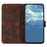 For OnePlus Ace 2V / Nord 3 5G Wallet Case Line Imprinted PU Leather Phone Cover with Strap - Coffee - 3