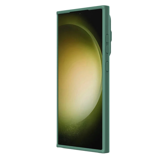 NILLKIN Camshield Silky Prop for Samsung Galaxy S24 Ultra Silicone+PC Phone Case Lens Cover Kickstand  - Green - 2