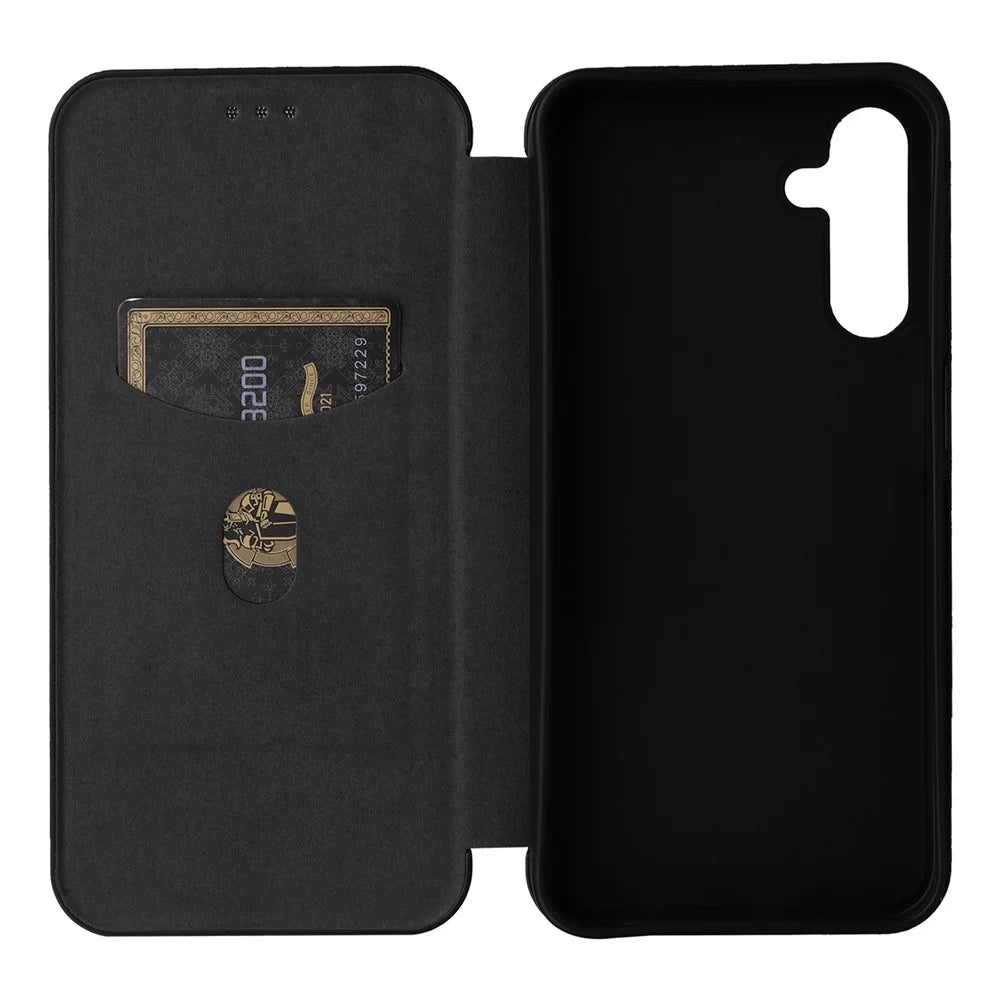 For Samsung Galaxy A15 4G / 5G Phone Case PU Leather Cover Card Slots - Black - 5