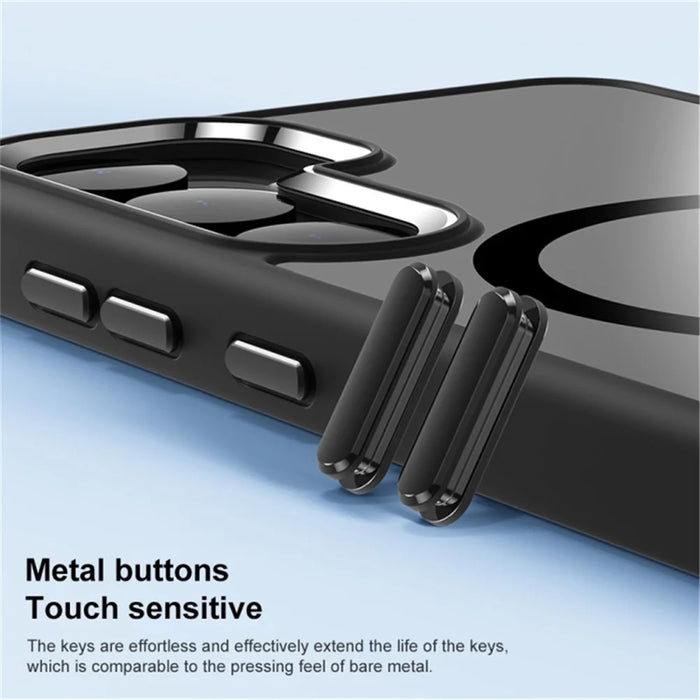 For Samsung Galaxy S24+ Phone Magnetic Case Metal Lens Frame Cover - Dark Blue - 3